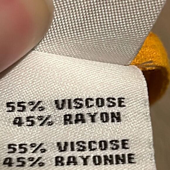 Diane Von Furstenberg L Roll Tab Sleeve Button Up Blouse Mustard Yellow Office - Picture 9 of 11